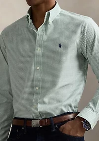 Classic Fit Gingham Stretch Poplin Shirt