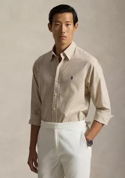 Men's Classic Fit Gingham Stretch Poplin Shirt