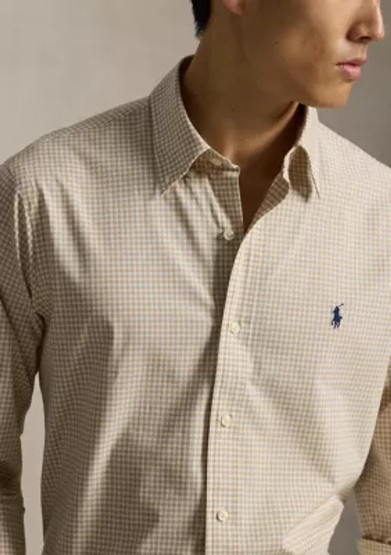 Men's Classic Fit Gingham Stretch Poplin Shirt