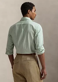 Classic Fit Striped Stretch Poplin Shirt