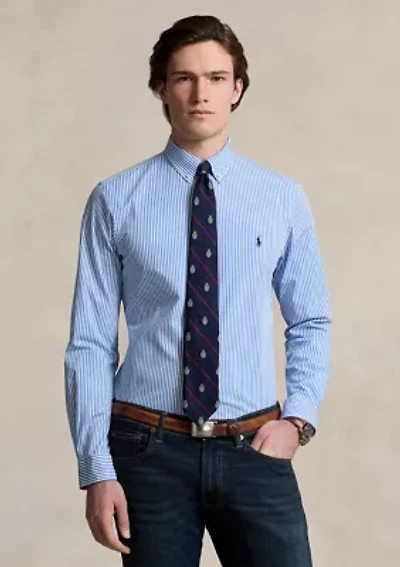 Men's Slim Fit Striped Stretch Poplin Shirt