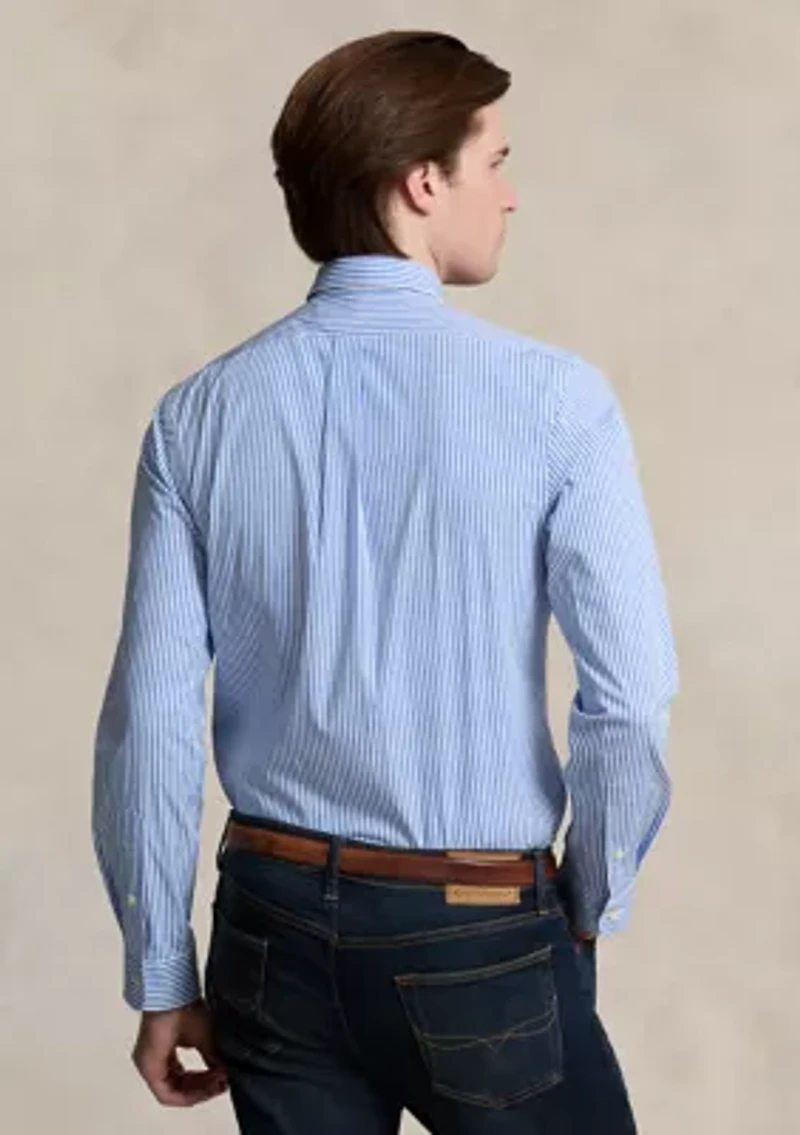 Men's Slim Fit Striped Stretch Poplin Shirt