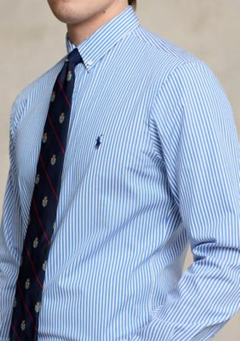 Men's Slim Fit Striped Stretch Poplin Shirt