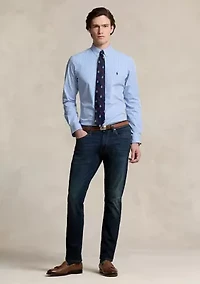 Men's Slim Fit Striped Stretch Poplin Shirt