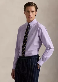 Slim Fit Gingham Stretch Poplin Shirt