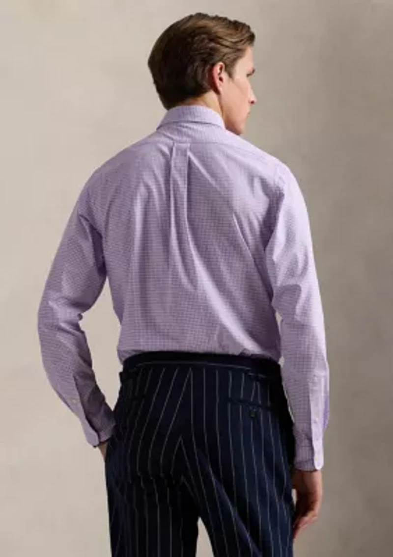 Slim Fit Gingham Stretch Poplin Shirt