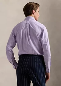 Slim Fit Gingham Stretch Poplin Shirt