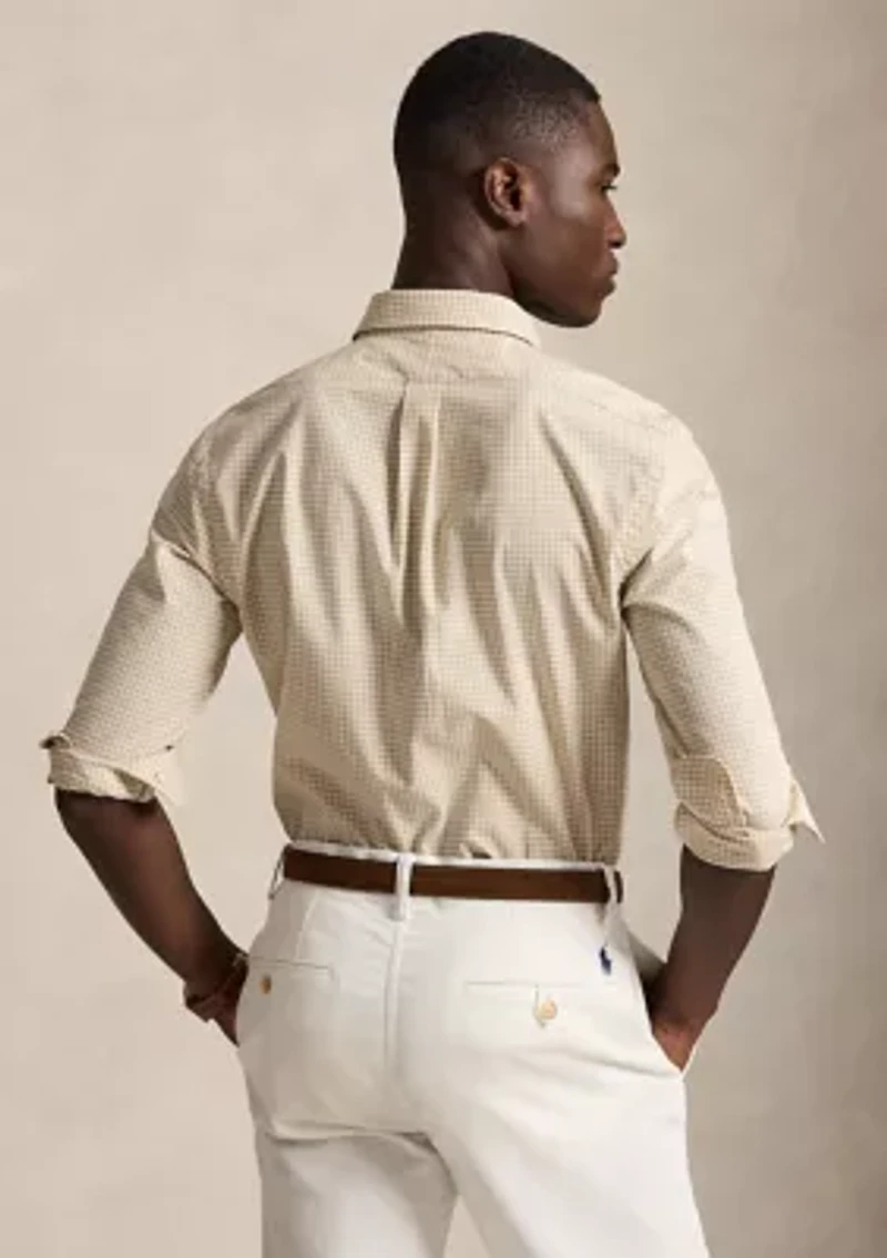 Slim Fit Gingham Stretch Poplin Shirt