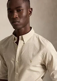 Slim Fit Gingham Stretch Poplin Shirt