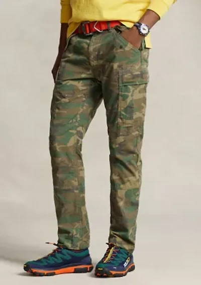 Slim Fit Camo Canvas Cargo Pants