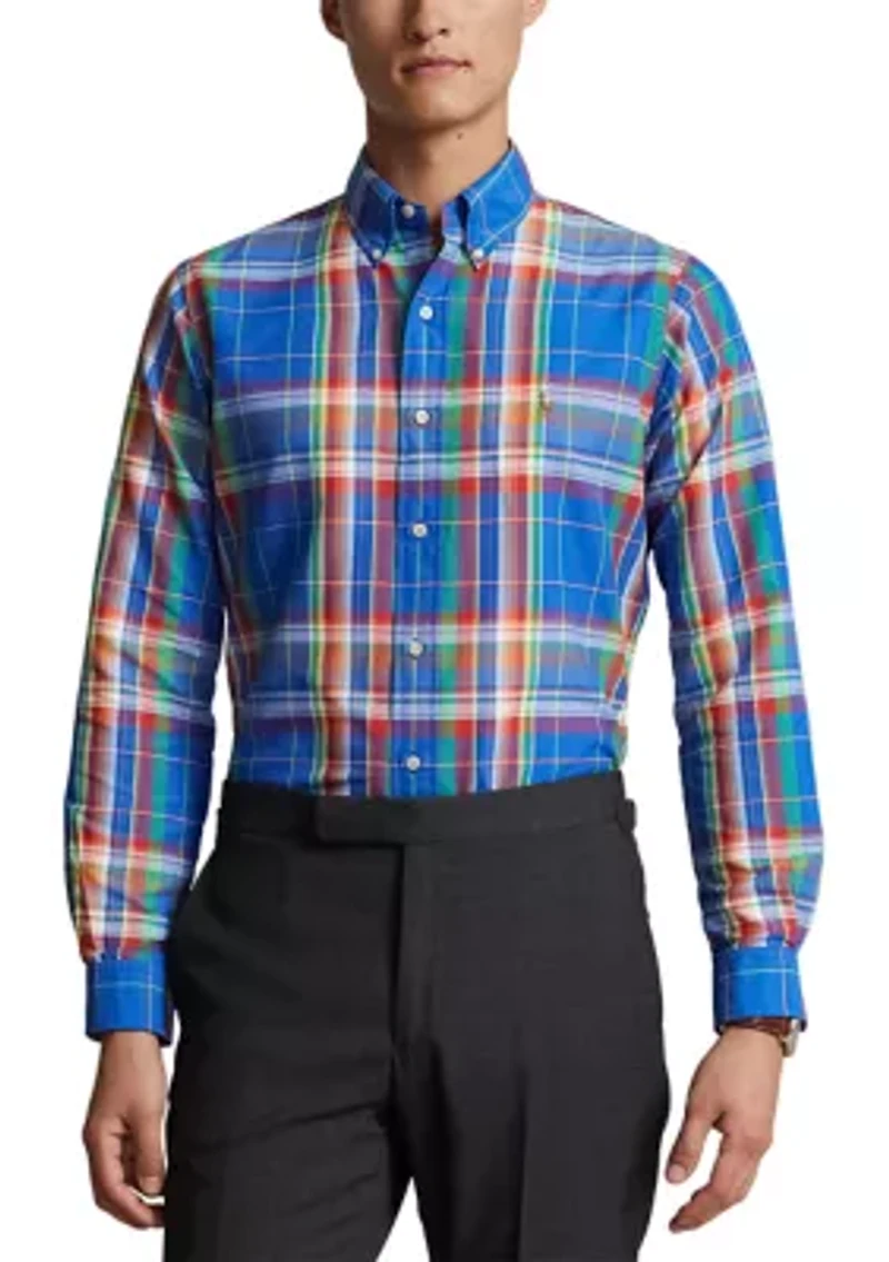 Classic Fit Plaid Oxford Shirt