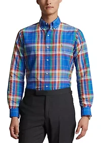 Classic Fit Plaid Oxford Shirt
