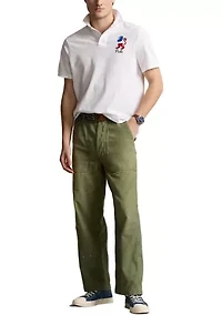Classic Fit Embroidered Mesh Polo Shirt