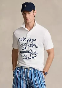 Classic Fit Embroidered Mesh Polo Shirt