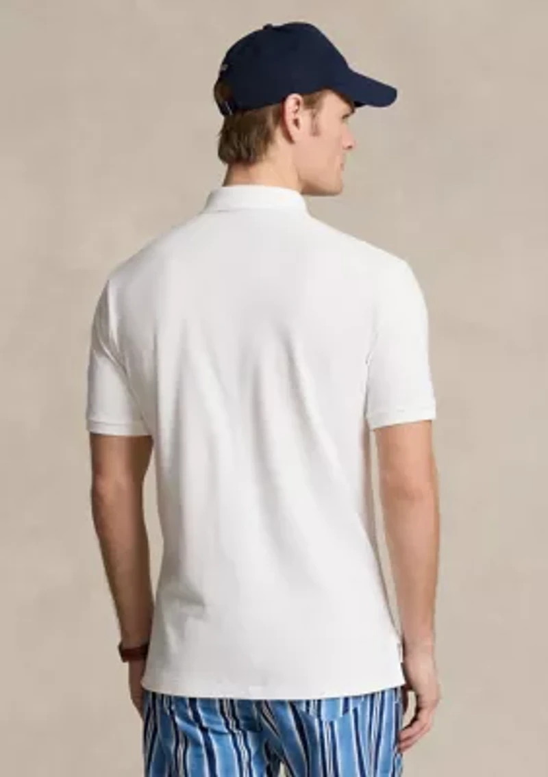 Classic Fit Embroidered Mesh Polo Shirt