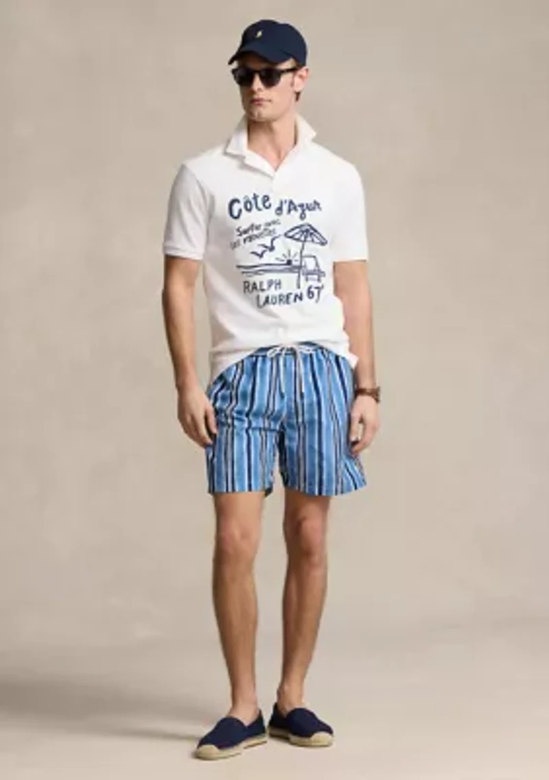 Classic Fit Embroidered Mesh Polo Shirt