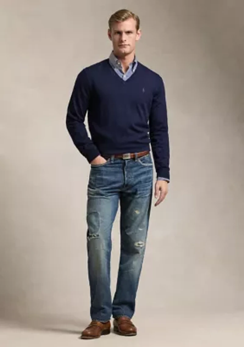 Washable Wool V-Neck Sweater