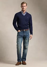 Washable Wool V-Neck Sweater