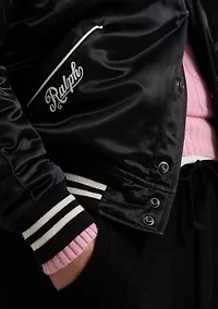 Pink Pony Satin Baseball Jacket