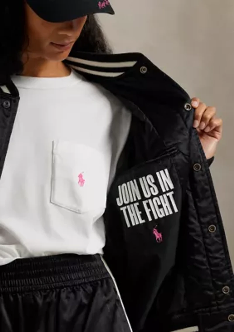 Pink Pony Satin Baseball Jacket