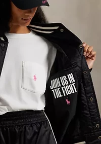 Pink Pony Satin Baseball Jacket