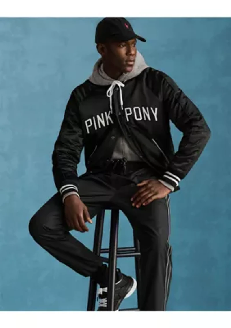 Pink Pony Satin Baseball Jacket