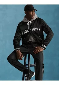 Pink Pony Satin Baseball Jacket