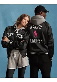 Pink Pony Satin Baseball Jacket