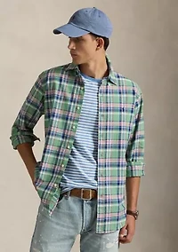 Men's Classic Fit Plaid Oxford Shirt