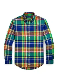 Classic Fit Plaid Brushed Flannel Shirt
