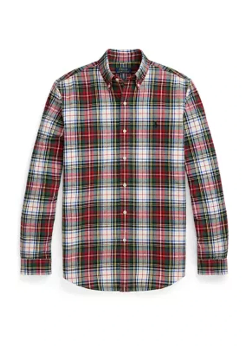 Classic Fit Plaid Brushed Oxford Shirt