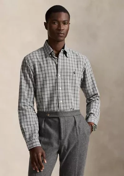 Classic Fit Plaid Brushed Oxford Shirt