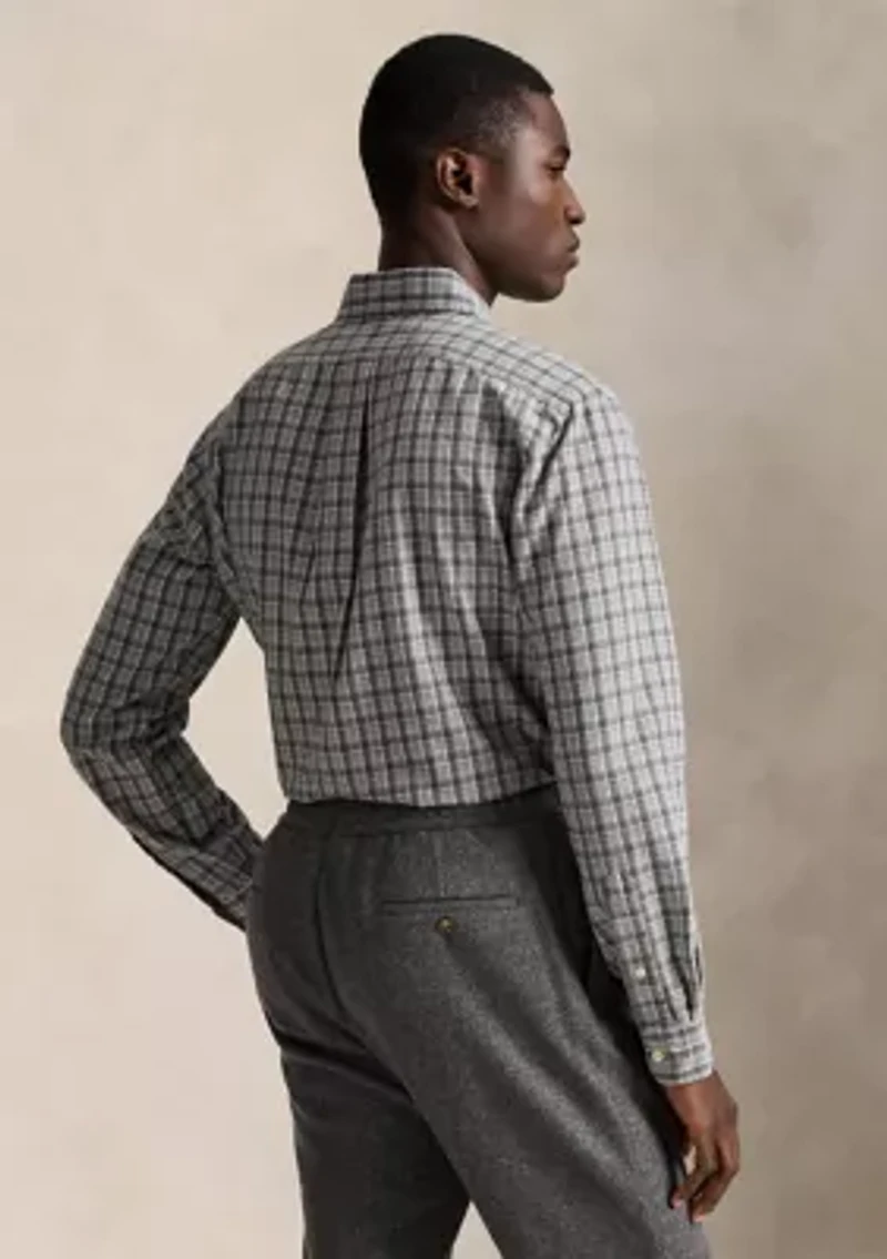 Classic Fit Plaid Brushed Oxford Shirt