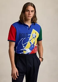 Classic Fit Basketball Mesh Polo Shirt