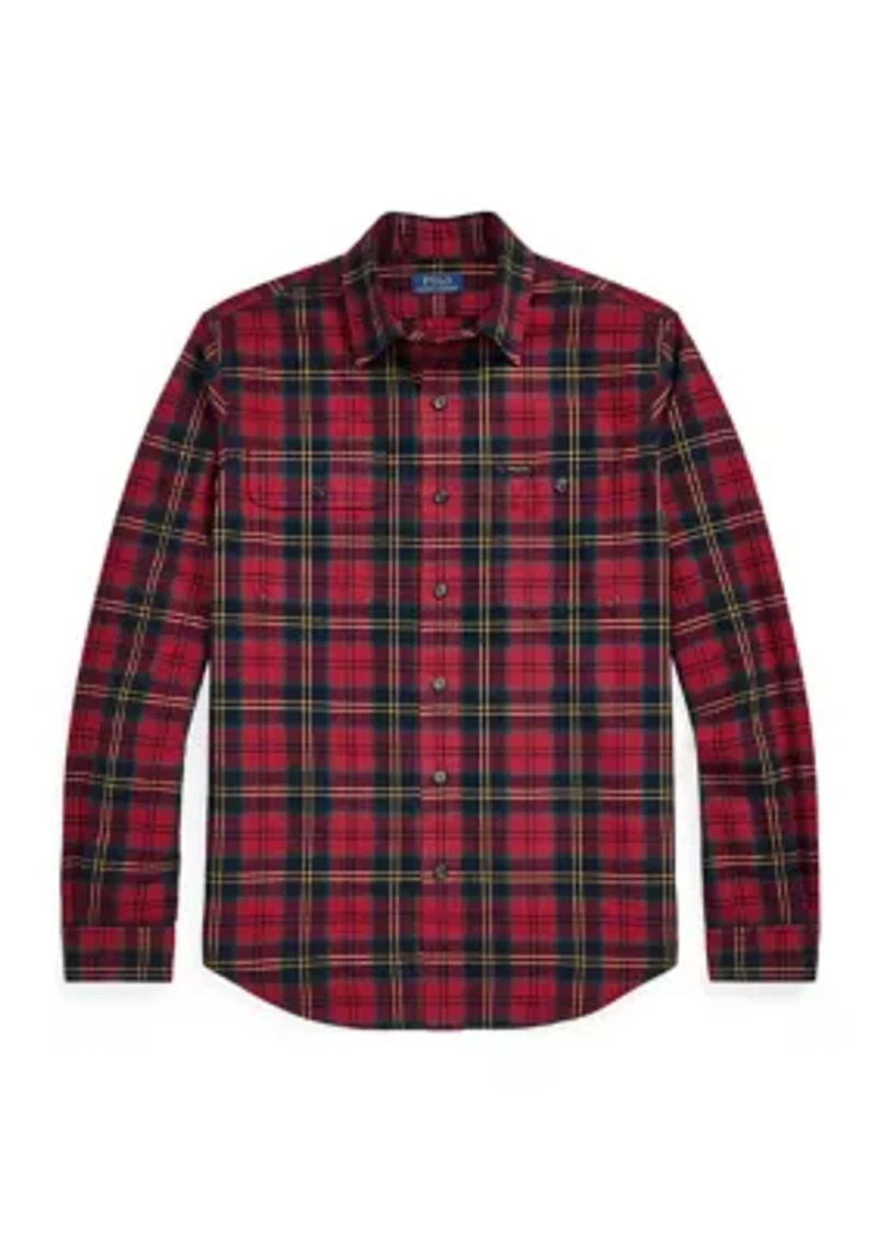 Classic Fit Plaid Brushed Oxford Shirt