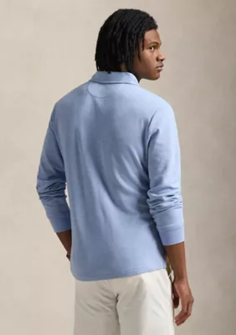 Luxury Jersey Polo-Collar Pullover