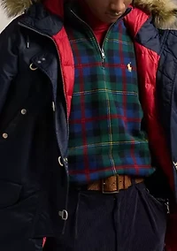 Plaid Sueded Fleece Pullover