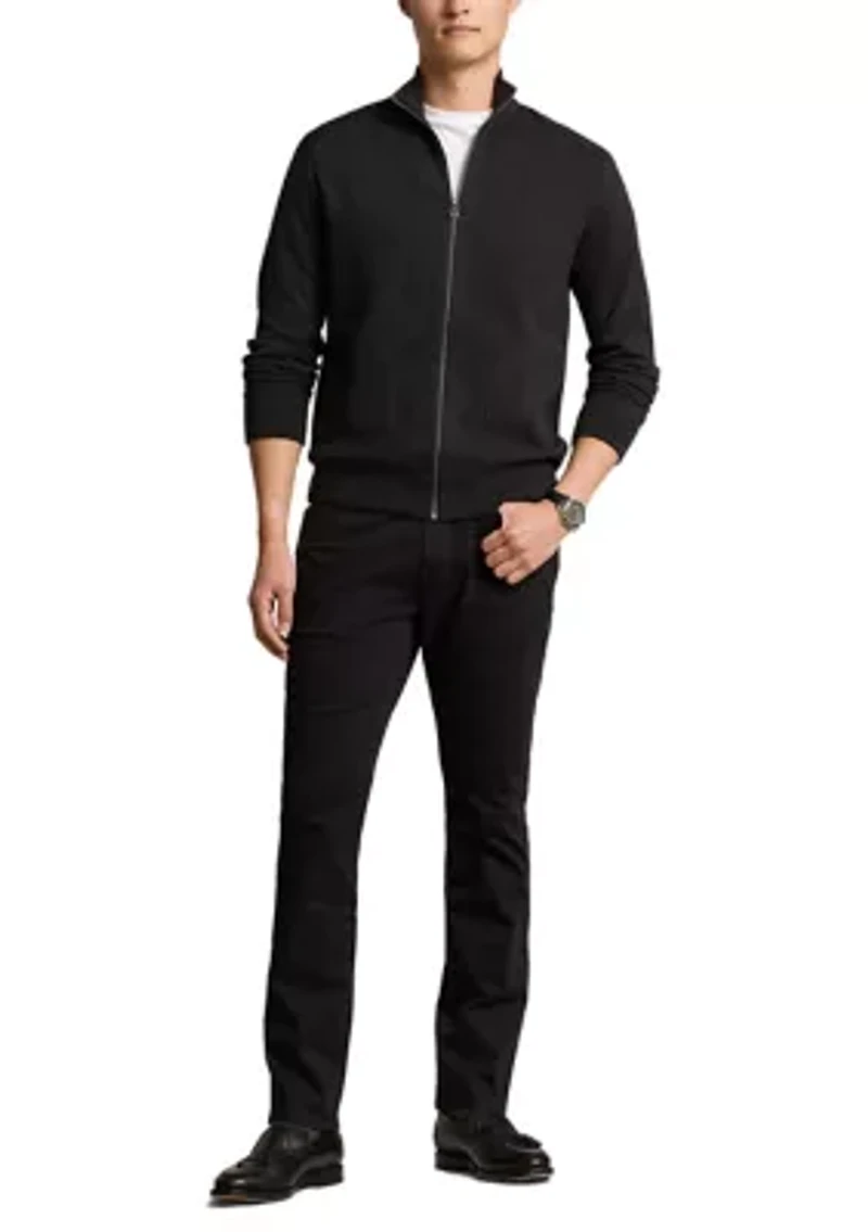 Hybrid Full Zip Mock Neck Sweater