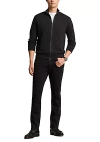 Hybrid Full Zip Mock Neck Sweater