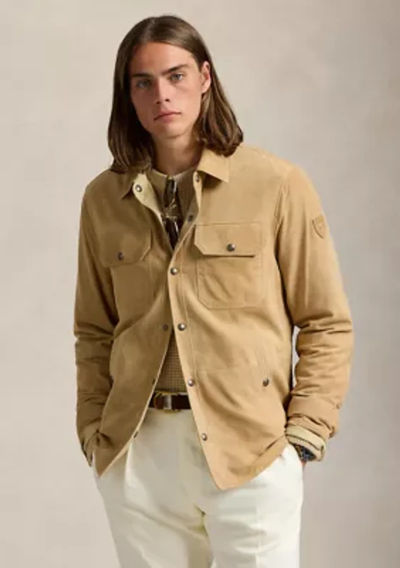 Reversible Suede-Taffeta Shirt Jacket