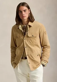 Reversible Suede-Taffeta Shirt Jacket