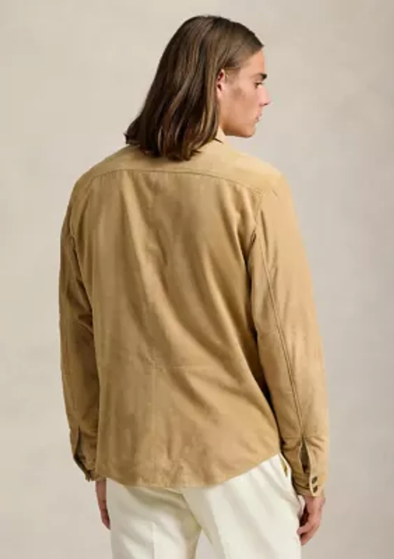 Reversible Suede-Taffeta Shirt Jacket