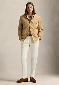 Reversible Suede-Taffeta Shirt Jacket