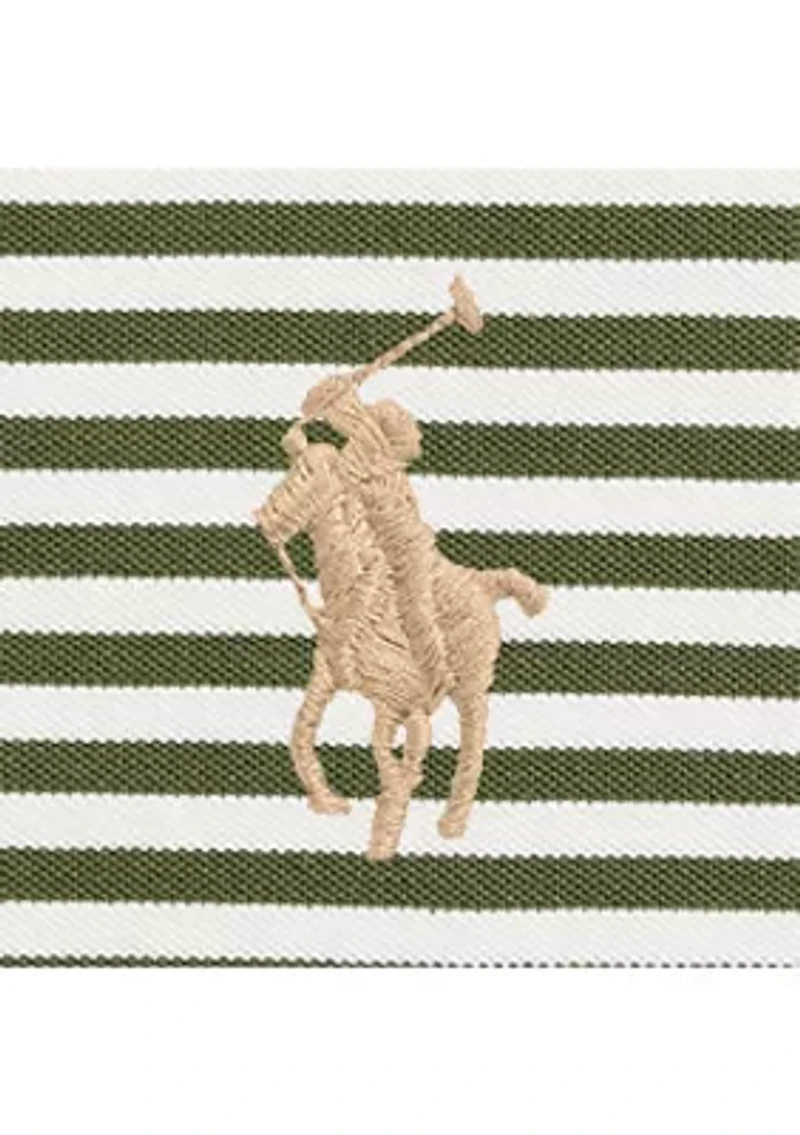 Men's Custom Slim Fit Striped Mesh Polo Shirt
