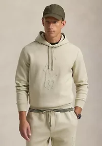 Leather-Pony Double-Knit Hoodie