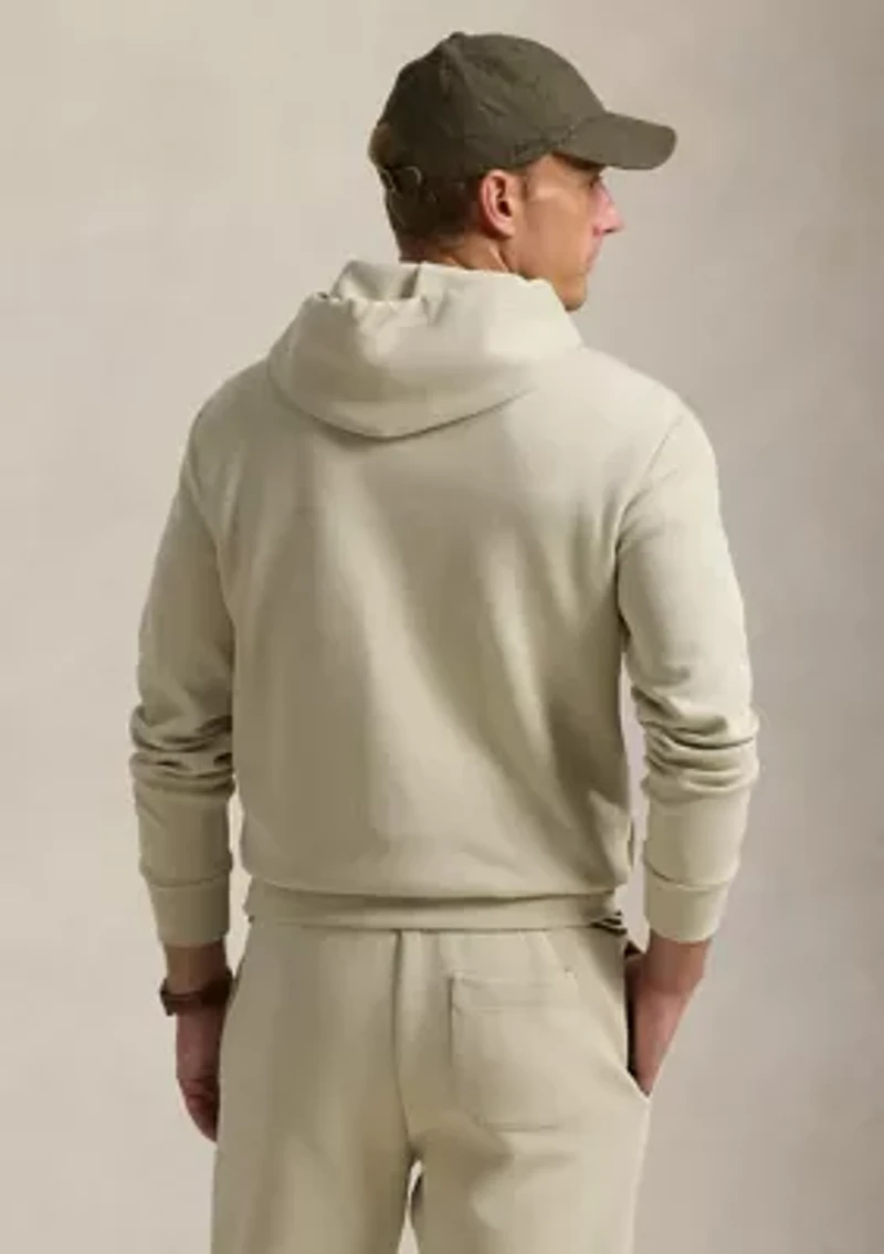 Leather-Pony Double-Knit Hoodie