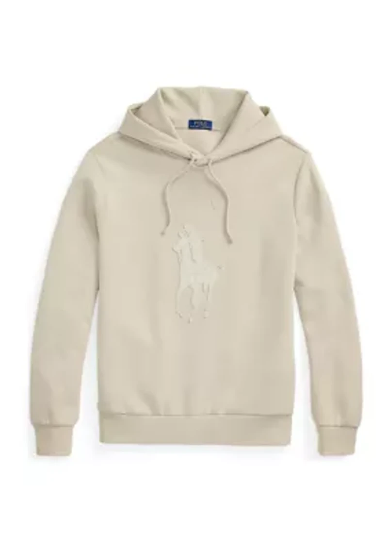 Leather-Pony Double-Knit Hoodie