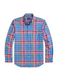 Classic Fit Plaid Oxford Shirt