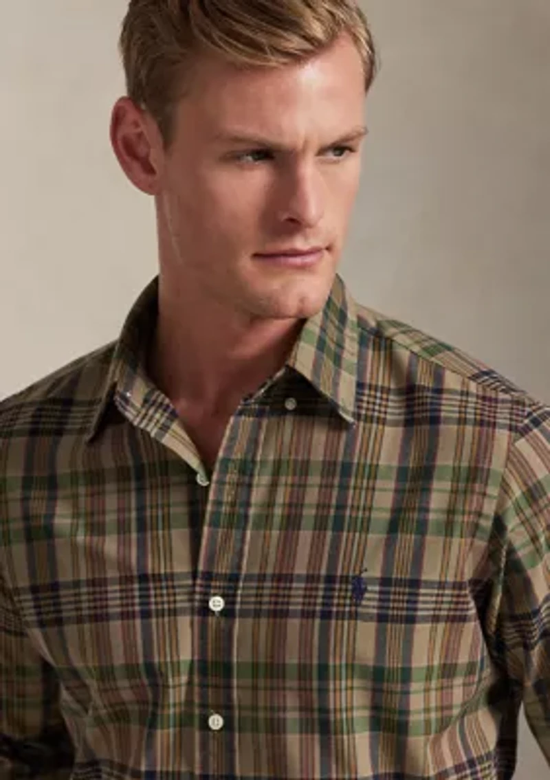 Men's Classic Fit Plaid Performance Shirt