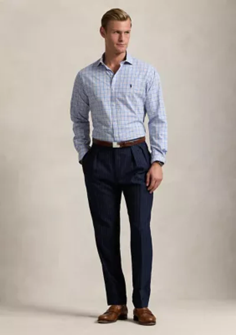 Classic Fit Plaid Stretch Poplin Shirt